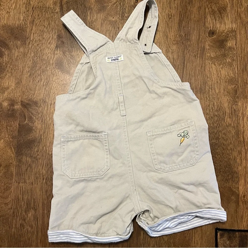 Gymboree Baby Peter Rabbit Beige Overalls Embroidered 12-18 Months